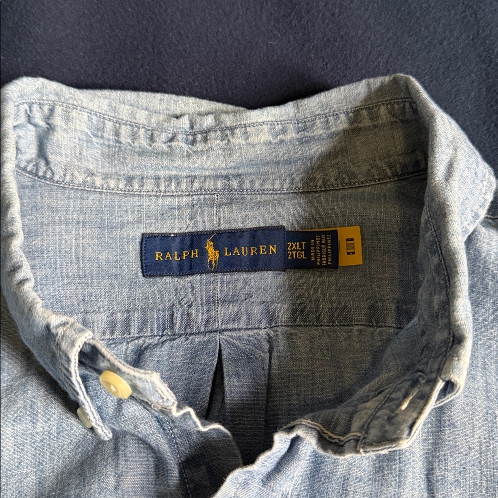 Polo Ralph Lauren Denim Button Down 2XL Tall - Picture 2 of 4